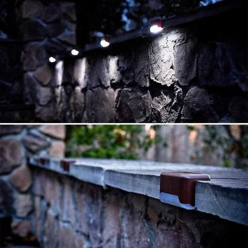 Solar Stair Lights : Auto Light Up In The Dark