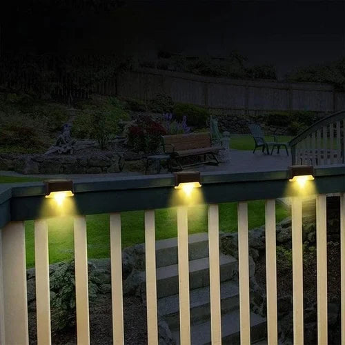Solar Stair Lights : Auto Light Up In The Dark
